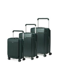Assembly - Luggage Set of 3 - Premium Cabin & Checkin Trolley Bags - Wide Handle & Noise-Free Wheels - Green