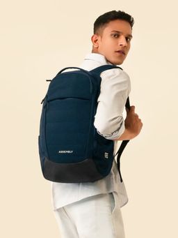 Assembly - Premium Polyester Travel Backpack (25L) with Padded Laptop Compartment (15.6 inches) - Cobalt Blue