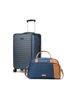Assembly - Medium Polycarbonate Blue Check-in Luggage (60L) with Blue Weekender Duffle Bag (38L)