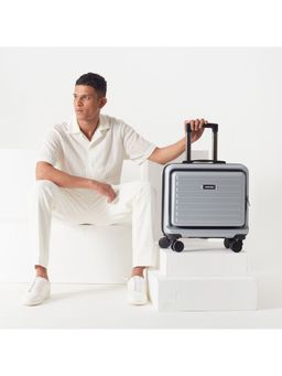 Assembly - Small Overnighter Trolley Bag With Laptop Compartment 14 Inches & Tsa Lock- Silver