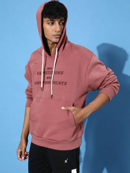 Difference of Opinion - Pink Typographic Oversized Hoodie