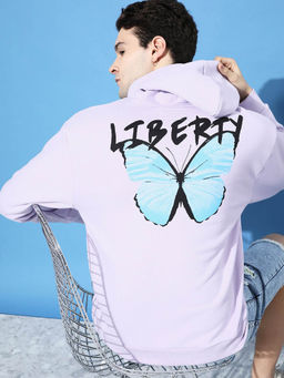 Difference of Opinion - Lavender Graphic Oversized Hoodie