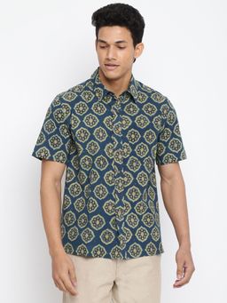 Fabindia - Indigo Cotton Printed Shirt