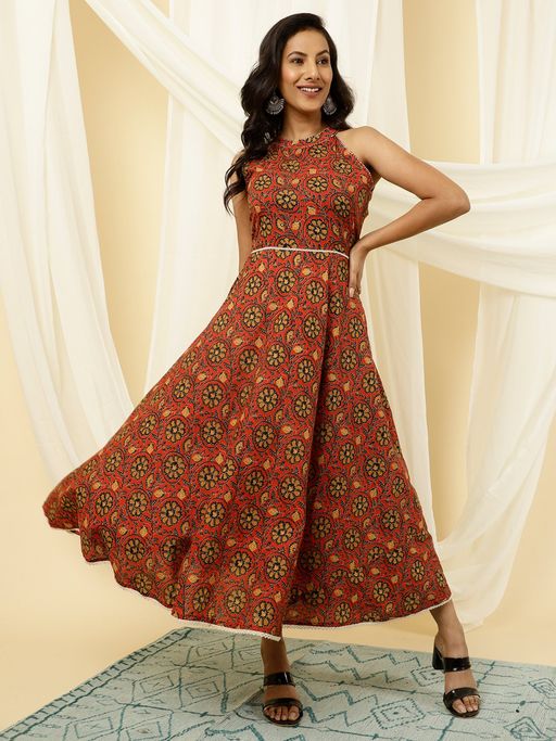 chinese dress ladies Red Jaipur Crossover Maxi Dress – FARM Rio main image 1