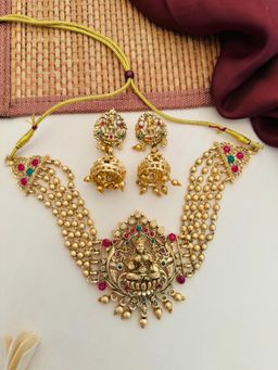 Abdesigns - Sophisticated Gold Plated Temple Jewellery Set