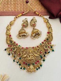 Abdesigns - Sophisticated Gold Plated Temple Jewellery Set