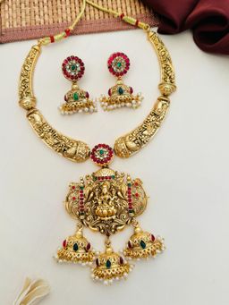 Abdesigns - Sophisticated Gold Plated Temple Jewellery Set