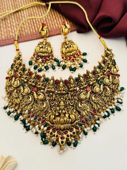 Abdesigns - Sophisticated Gold Plated Temple Jewellery Set