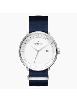 Nordgreen - Philosopher 40mm Gunmetal White Dial with Navy Nylon Strap