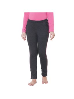 Sweet Dreams - Women Solid Cotton Rich Charcoal Melange Lounge Pants/pyjamas Grey