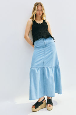 H&M - Women Blue Denim Maxi Skirt
