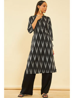 Soch - Women Black Cotton Printed Kurta