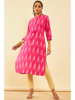 Soch - Women Pink Cotton Printed Kurta