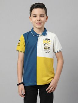 Monte Carlo - Boys Yellow Wool Blend Half Sleeves Polo T-Shirt