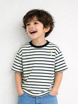 Somersault - Boys White Cotton Half Sleeves T-Shirt
