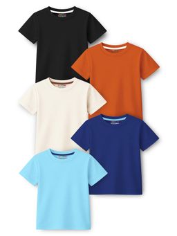 Trampoline - Boys Multi-Colour Cotton Blend Half Sleeves T-Shirts (Pack of 5)