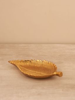 Pure Home + Living - Gold Birch Leaf Shaped Platter