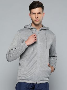 Alcis - Men Grey Solid Hoodie