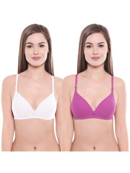 Bodycare - Pack Of 2 Lightly Padded T-Shirt Bra - Multi Color