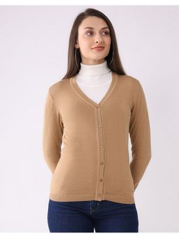 Monte Carlo - Khaki Women Full Sleeve Cardigan