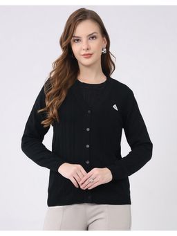Monte Carlo - Women Full Sleeve Black Cardigan