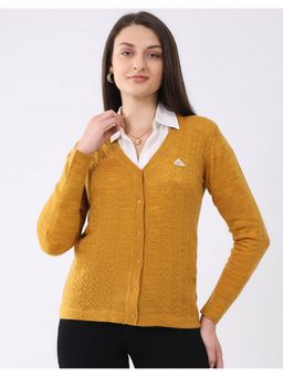 Monte Carlo - Mustard Women V-Neck Full Sleeve Cardigan