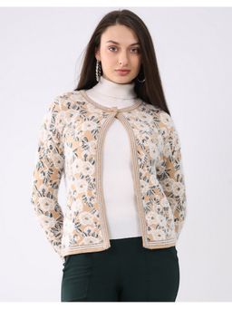 Monte Carlo - Women Floral Beige Cardigan