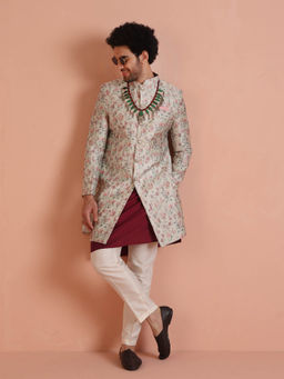 KISAH - Men Multi-Color Kurta Sherwani Trouser (Set of 3)
