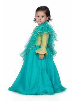 Kiddorama - Green Parrot Choli, Lehenga and Dupatta (Set of 3)