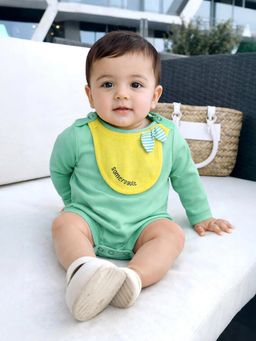 Somersault - Boys Solid Green Knit Full Sleeve Bodysuit