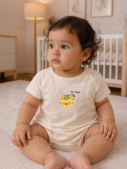 Somersault - Girls Placement Print White Knit Half Sleeve Bodysuit