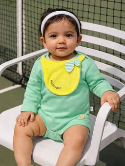 Somersault - Girls Solid Green Knit Full Sleeve Bodysuit