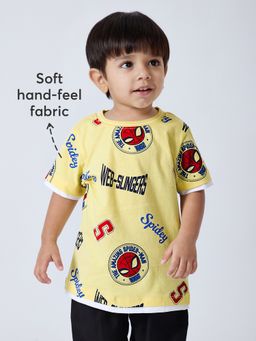 Hopscotch - Yellow Spider-Man Web-Slinger Cotton T-shirt