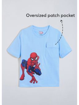 Hopscotch - Blue Spider-Man Pocket T-shirt