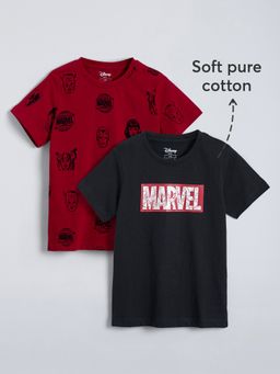 Hopscotch - Multi-Color Unite Marvel Avengers Cotton T-shirts (Pack of 2)