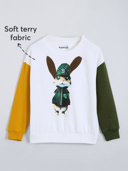 Hopscotch - White Bunny HD Graphic Sweatshirt