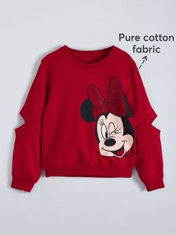 Hopscotch - Red Minnie Mouse Cotton Sweatshirt