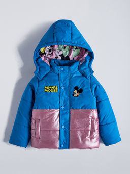 Hopscotch - Blue Minnie Mouse Metallic Puffer Jacket