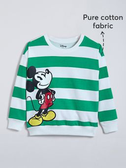 Hopscotch - White Mickey Mouse Cotton Sweatshirt