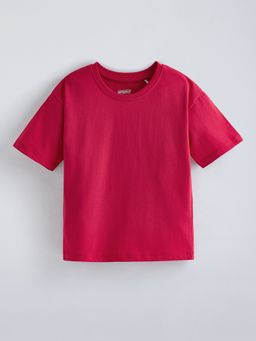Hopscotch - Red Jersey Relaxed Fit T-shirt
