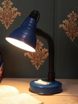 MFD HOME FURNISHING - Stylish Baby Blue Table Lamp With Pen Stand Adjustable