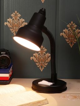 MFD HOME FURNISHING - Stylish Neelam Black Table Lamp With Pen Stand Adjustable