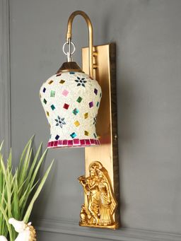 MFD HOME FURNISHING - God Idol Indoor Vintage Wall Sconce Industrial Lamp Fixture J Glass