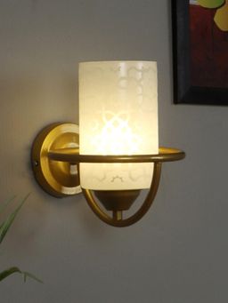 MFD HOME FURNISHING - Half Cut Rustic Wall Lamp 522