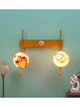 MFD HOME FURNISHING - Hockey Design Double Wall Lamp Gold Red