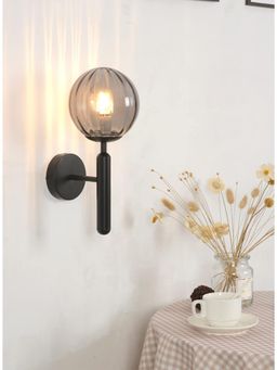 MFD HOME FURNISHING - Capsule Shape Rustic Wall Lamp Black
