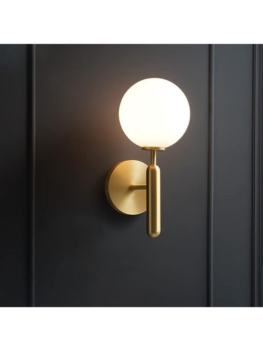 MFD HOME FURNISHING Capsule Shape Rustic Wall Lamp Gold