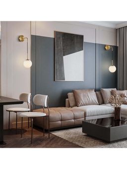 MFD HOME FURNISHING - L Shape Rustic Wall Lamp Gold Mf Pack 2