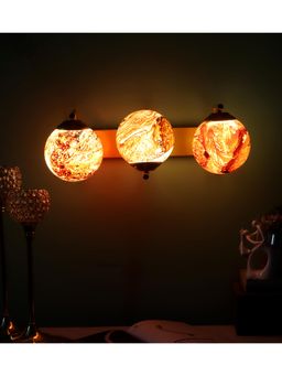 MFD HOME FURNISHING - L Bend 3 Light Vintage Look Wall Lamp For Home Red