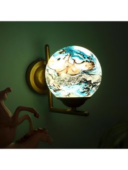 MFD HOME FURNISHING - L Bend Vintage Look Wall Lamp For Home Blue